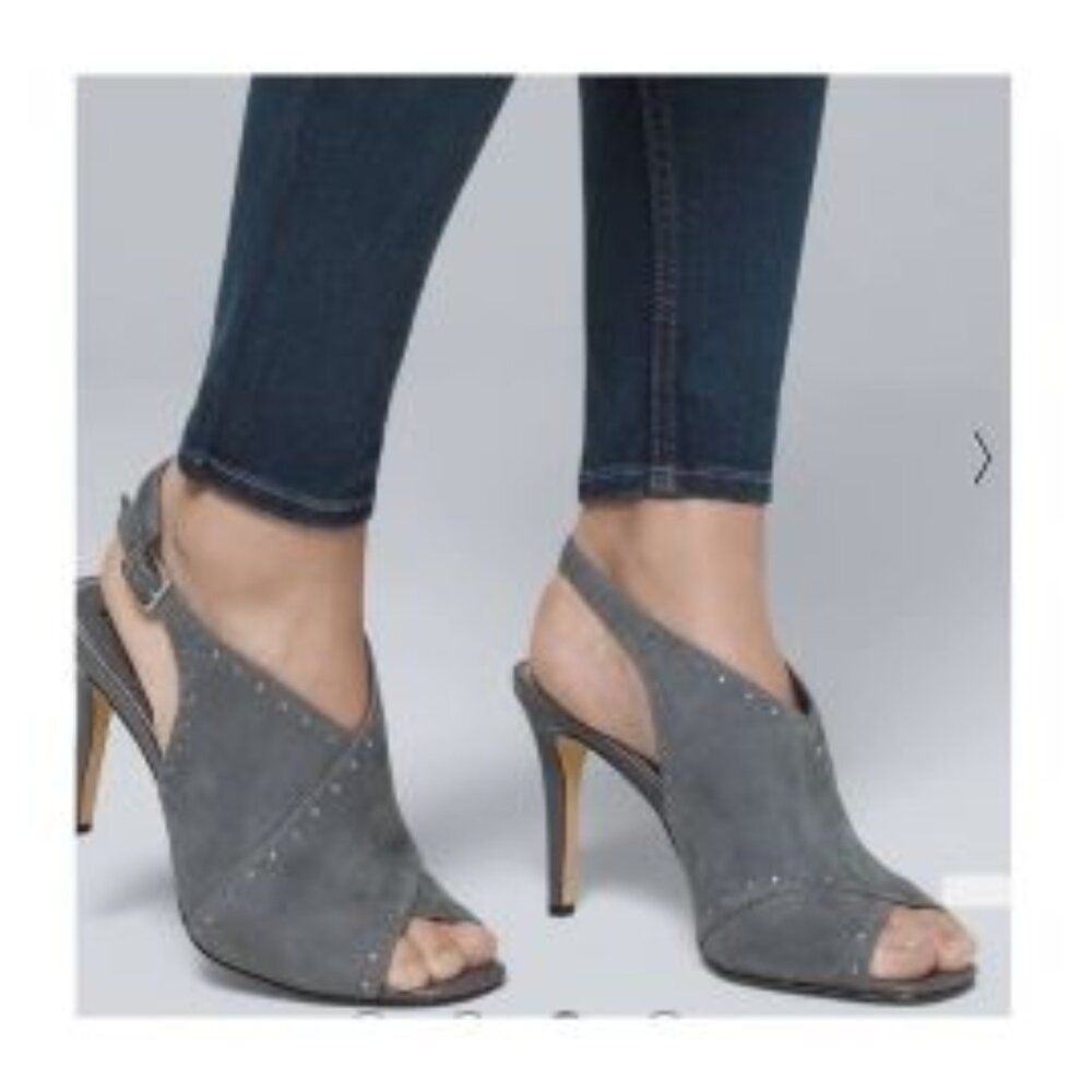 NEW $135 White House Black Market Zailey Suede Leather Heels Size 6 1/2 6.5